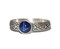 6mm Created Blue Star Sapphire Dragon Scale Band Antique Silver by Salish Sea Inspirations product 1
